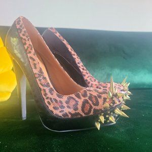 Leopard Print Spiked Heels